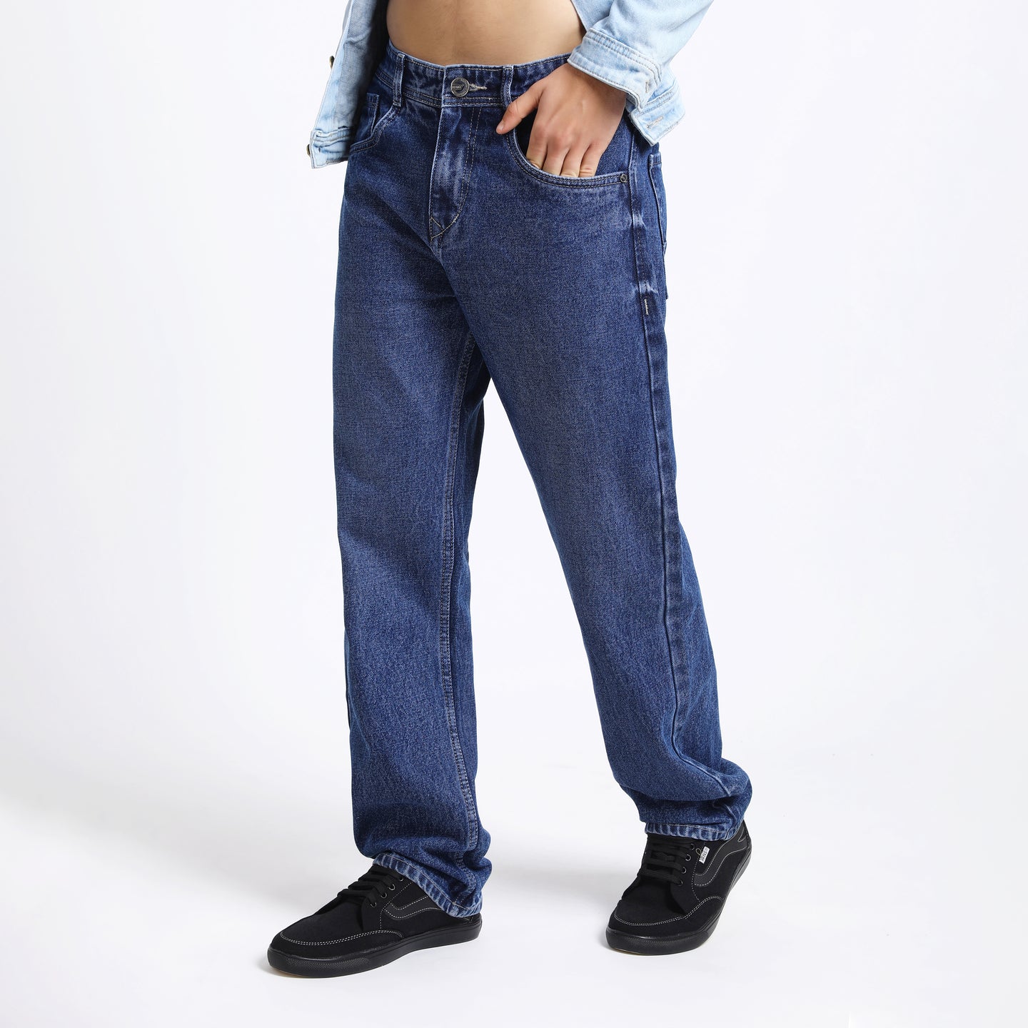 DARK BLUE BAGGY FIT JEAN TEDDY 4721-1